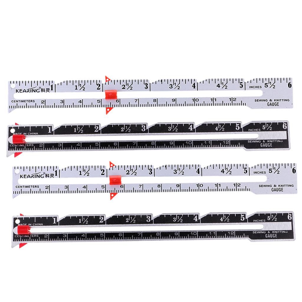 4Pcs Metal Sewing and Knitting Gauge Garment Pattern Dress Making Ruler