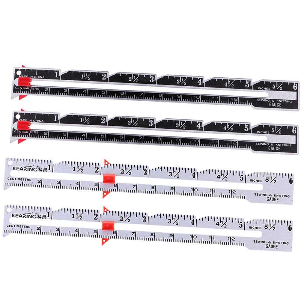 4Pcs Metal Sewing and Knitting Gauge Garment Pattern Dress Making Ruler