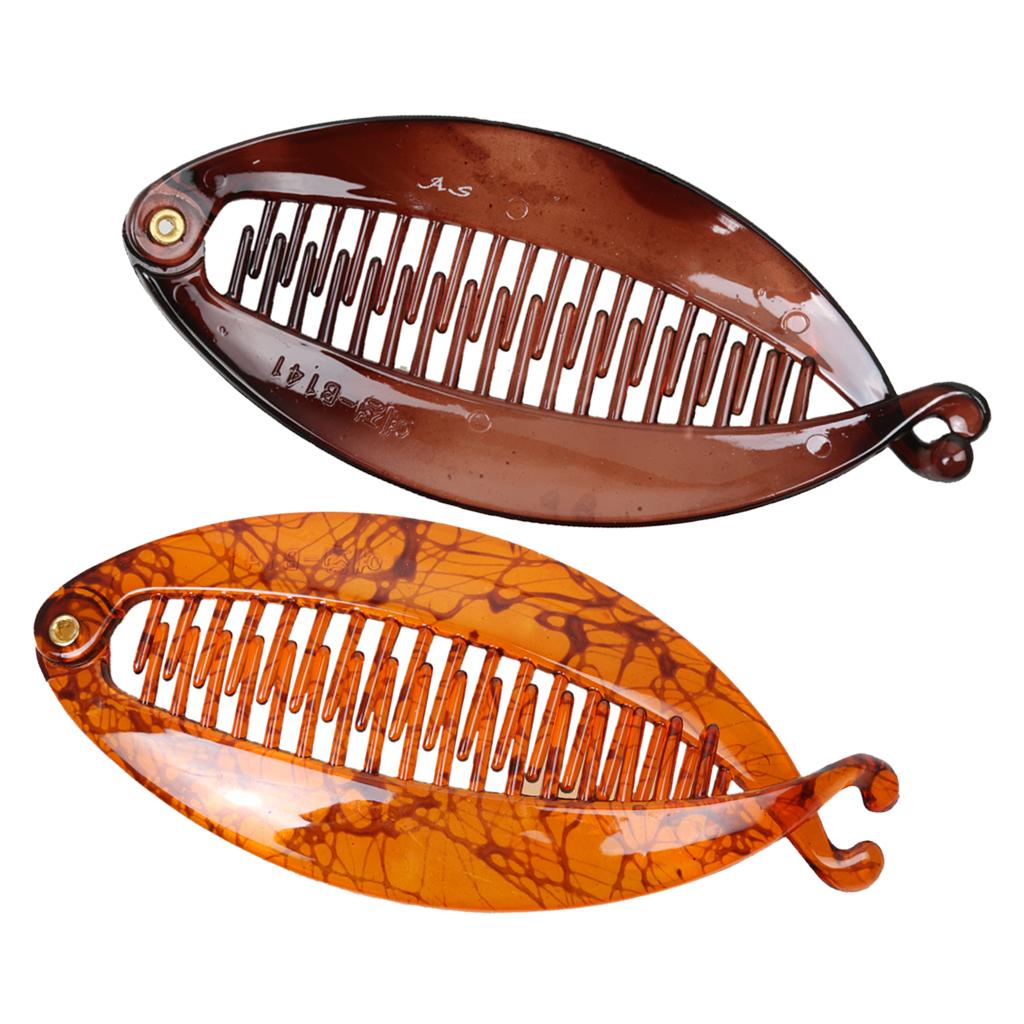 2 Pieces Resin Fish Tail Hair Banana Clip Lady Girls School Girls Hair Clip