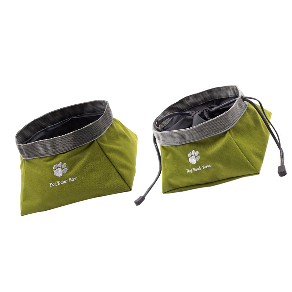 2x Collapsible Pet Dog Bowls, Travel Puppy Bowl, Water and Food Feeder