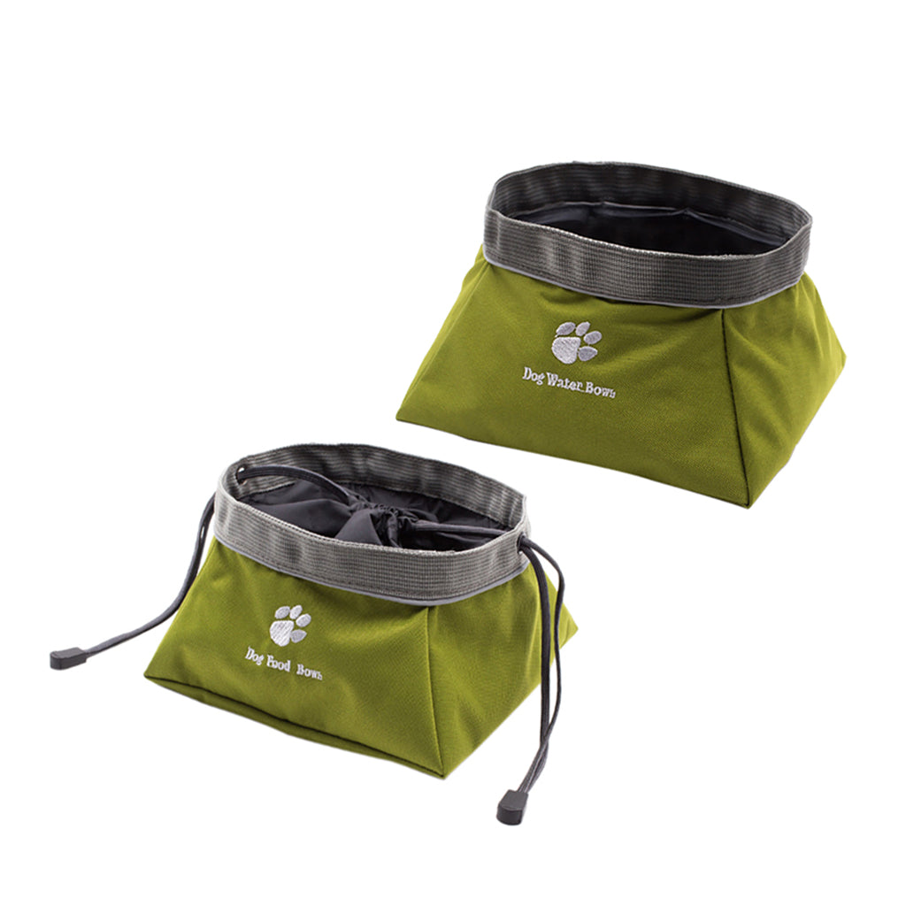 2x Collapsible Pet Dog Bowls, Travel Puppy Bowl, Water and Food Feeder