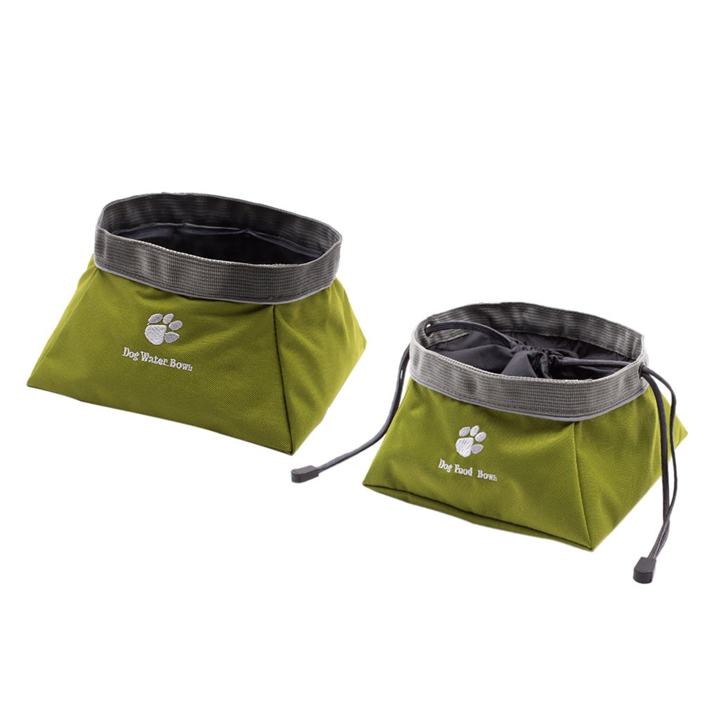 2x Collapsible Pet Dog Bowls, Travel Puppy Bowl, Water and Food Feeder