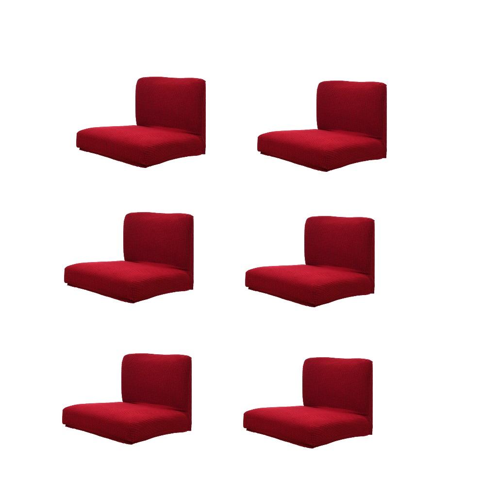 6pcs, 8pcs Upscale Jacquard Stretch Wedding Chair Covers Wine Red-6pcs