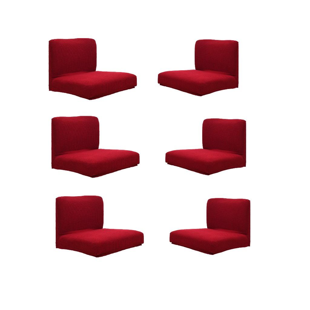 6pcs, 8pcs Upscale Jacquard Stretch Wedding Chair Covers Wine Red-6pcs