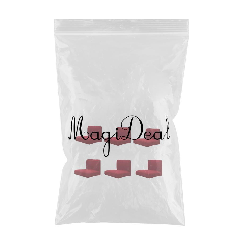 6pcs, 8pcs Upscale Jacquard Stretch Wedding Chair Covers Wine Red-6pcs