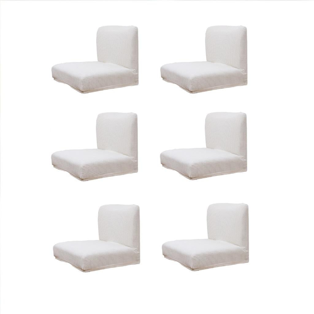 6pcs, 8pcs Upscale Jacquard Stretch Wedding Chair Covers White-6pcs