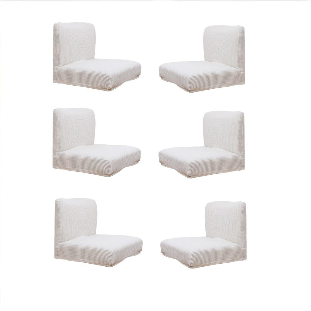 6pcs, 8pcs Upscale Jacquard Stretch Wedding Chair Covers White-6pcs