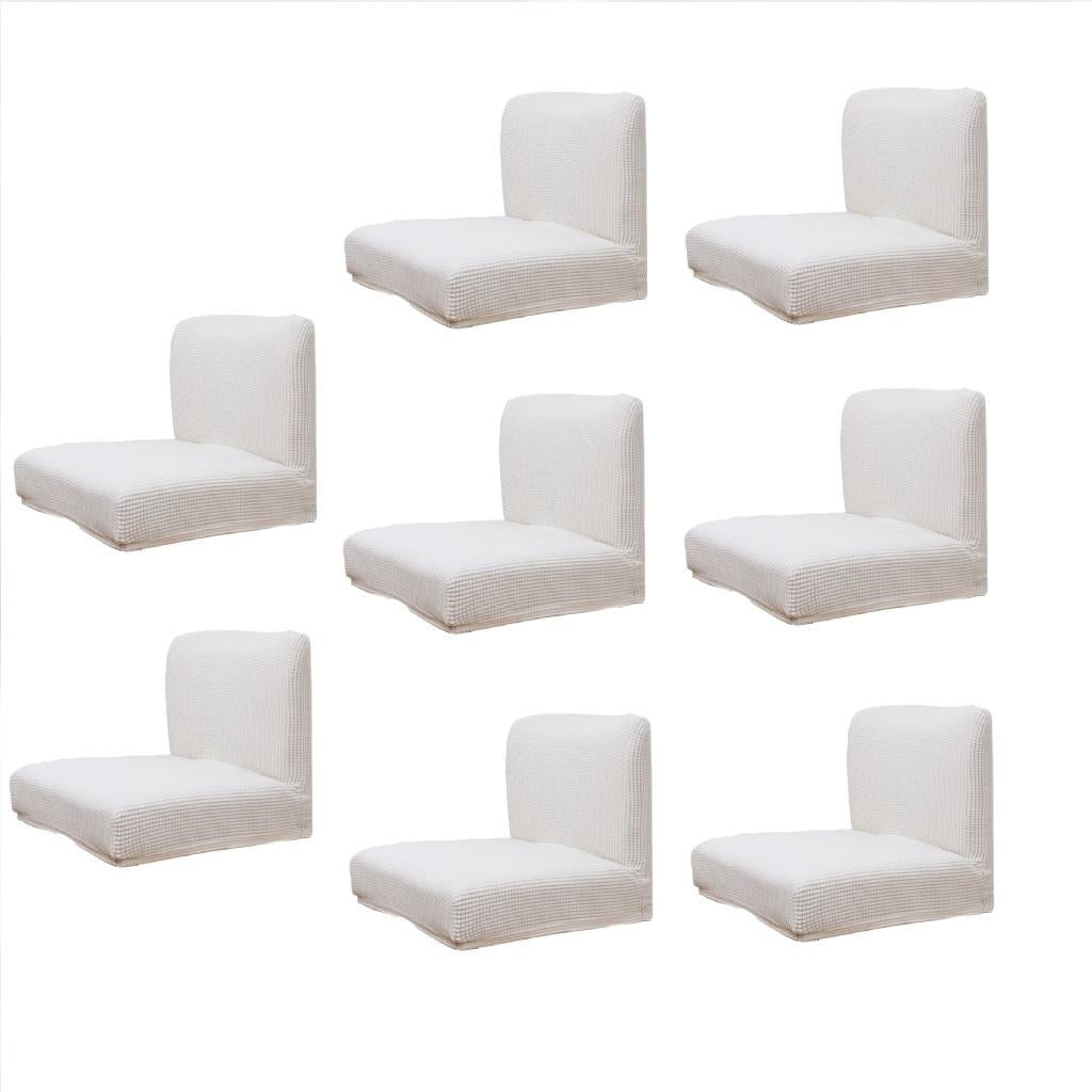 6pcs, 8pcs Upscale Jacquard Stretch Wedding Chair Covers White-8pcs