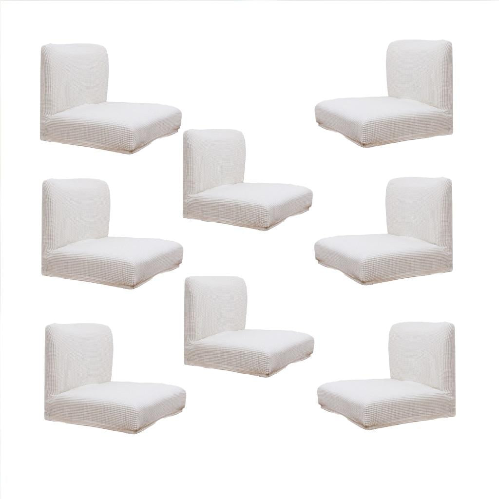 6pcs, 8pcs Upscale Jacquard Stretch Wedding Chair Covers White-8pcs