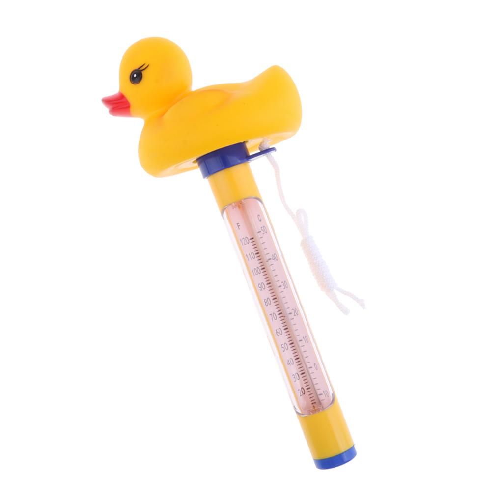 3Pcs Yellow Pool & Spas Thermometer Floating Water Temperature with Rope