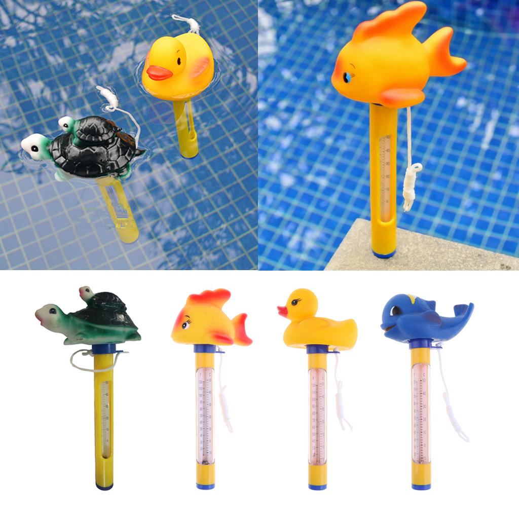 3Pcs Yellow Pool & Spas Thermometer Floating Water Temperature with Rope