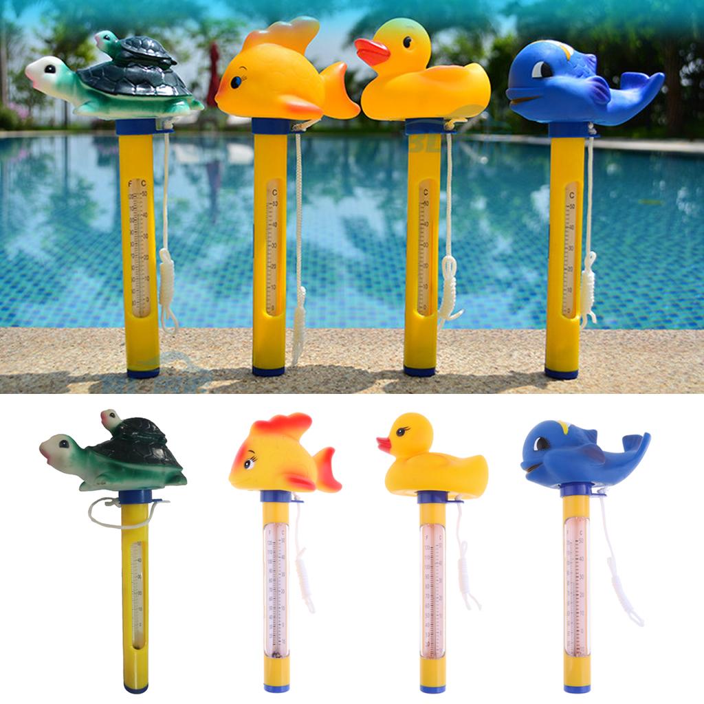 3Pcs Yellow Pool & Spas Thermometer Floating Water Temperature with Rope