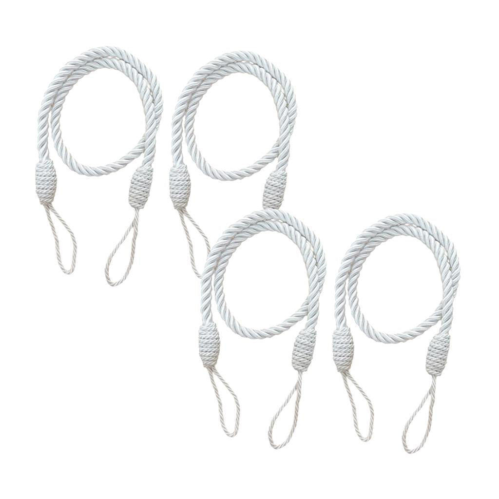 4 PCS Rope Curtain Drape Tiebacks Tassel Living Room Bedroom White 1