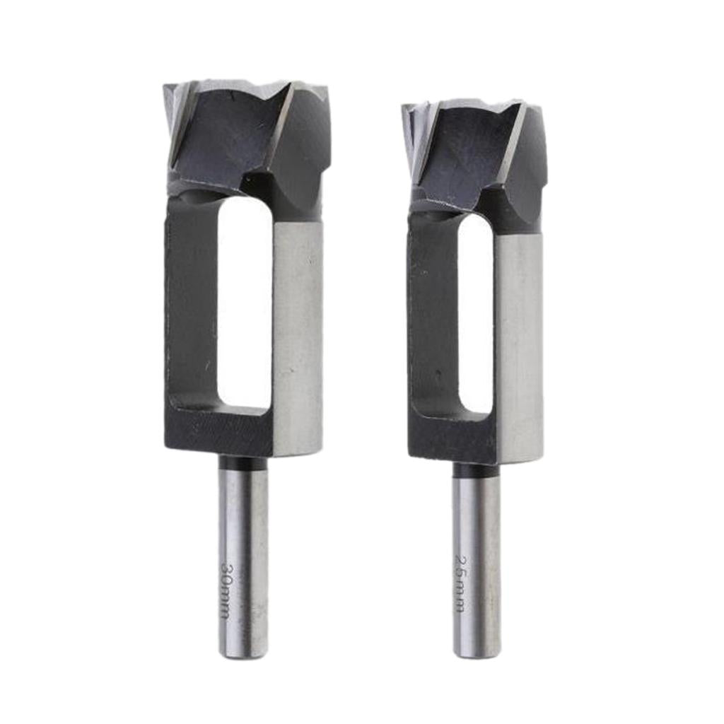 2 Pieces Tapered Snug Plug Cutters 13MM 1/2 Inch Shank 25mm + 30mm