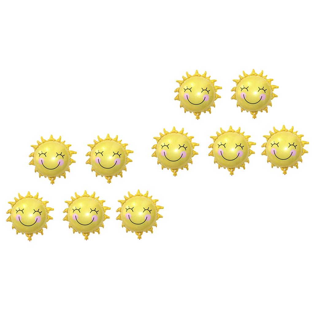 10pcs Funny Smiling Sunshine Sun Foil Balloons Wedding Birthday Party Decor