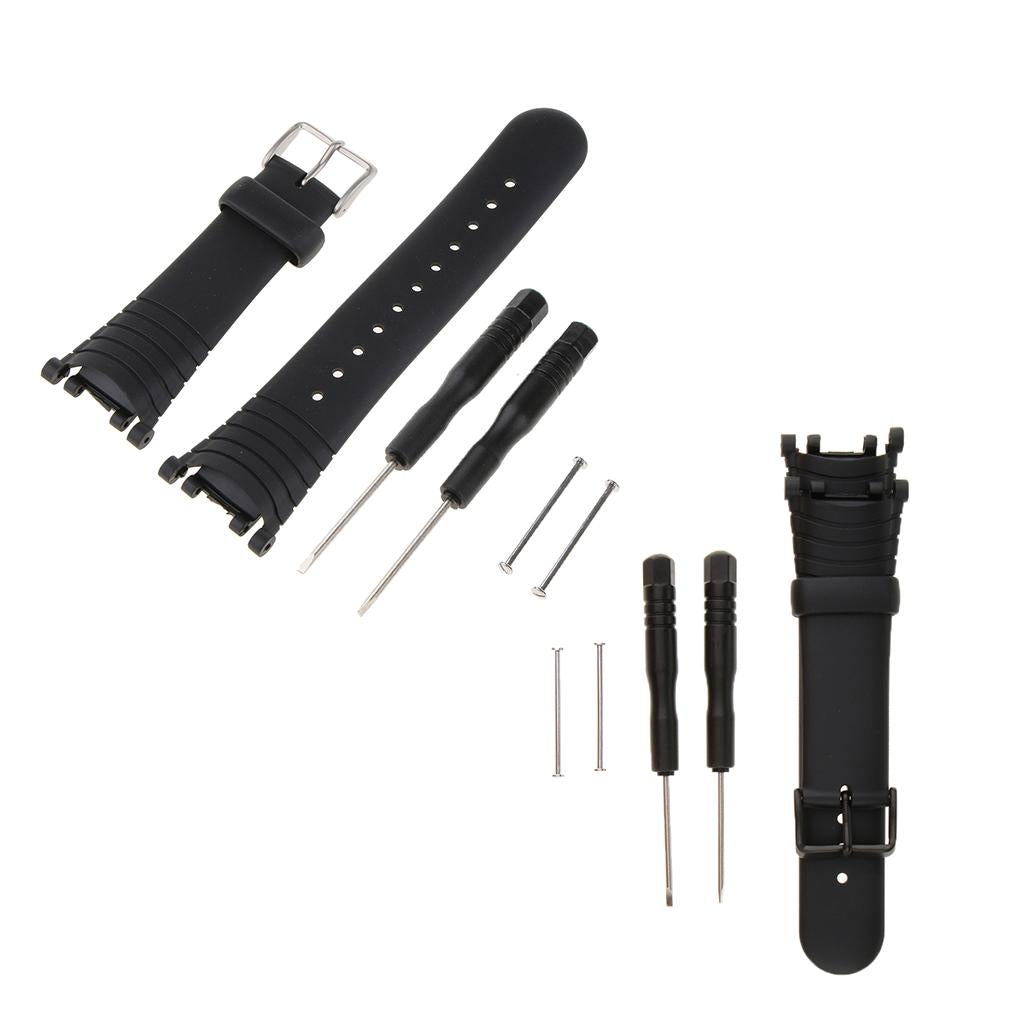 2 Pieces Silicone Rubber Wristwatch Bands for SUUNTO VECTOR Replacement