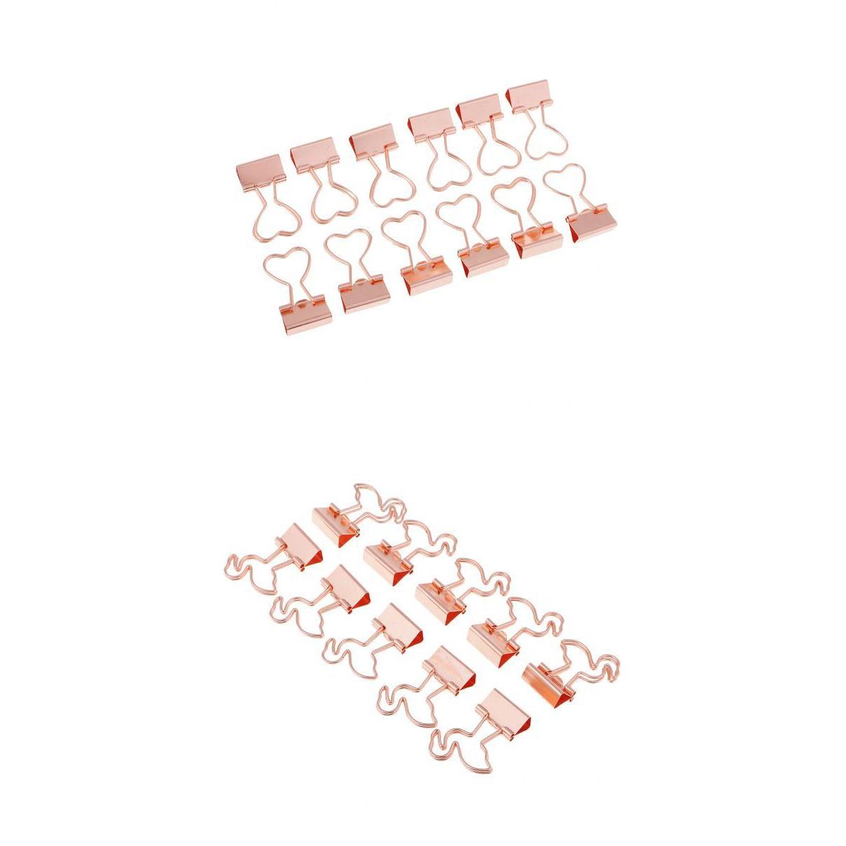 22 Pieces Metal Foldback Binder Clips School Office Paper Clips Rose gold