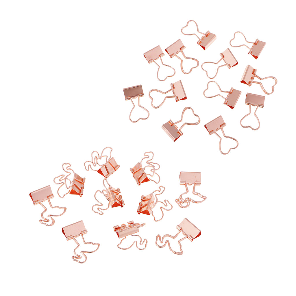 22 Pieces Metal Foldback Binder Clips School Office Paper Clips Rose gold