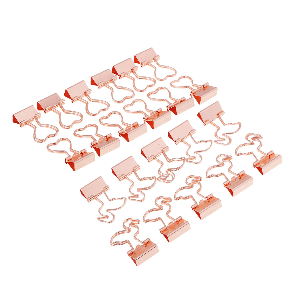 22 Pieces Metal Foldback Binder Clips School Office Paper Clips Rose gold