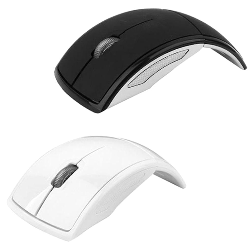 2Pcs 2.4 GHz Wireless Foldable Folding Arch Optical Mouse USB Mice for PC