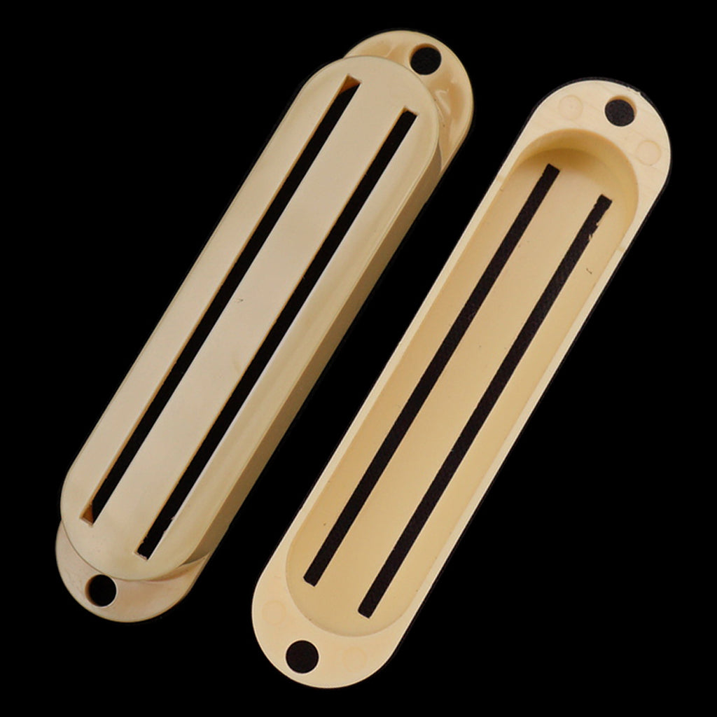 2 Sets Plastic Dual Hot Rail Humbucker Pickup Covers for Electric Guitar