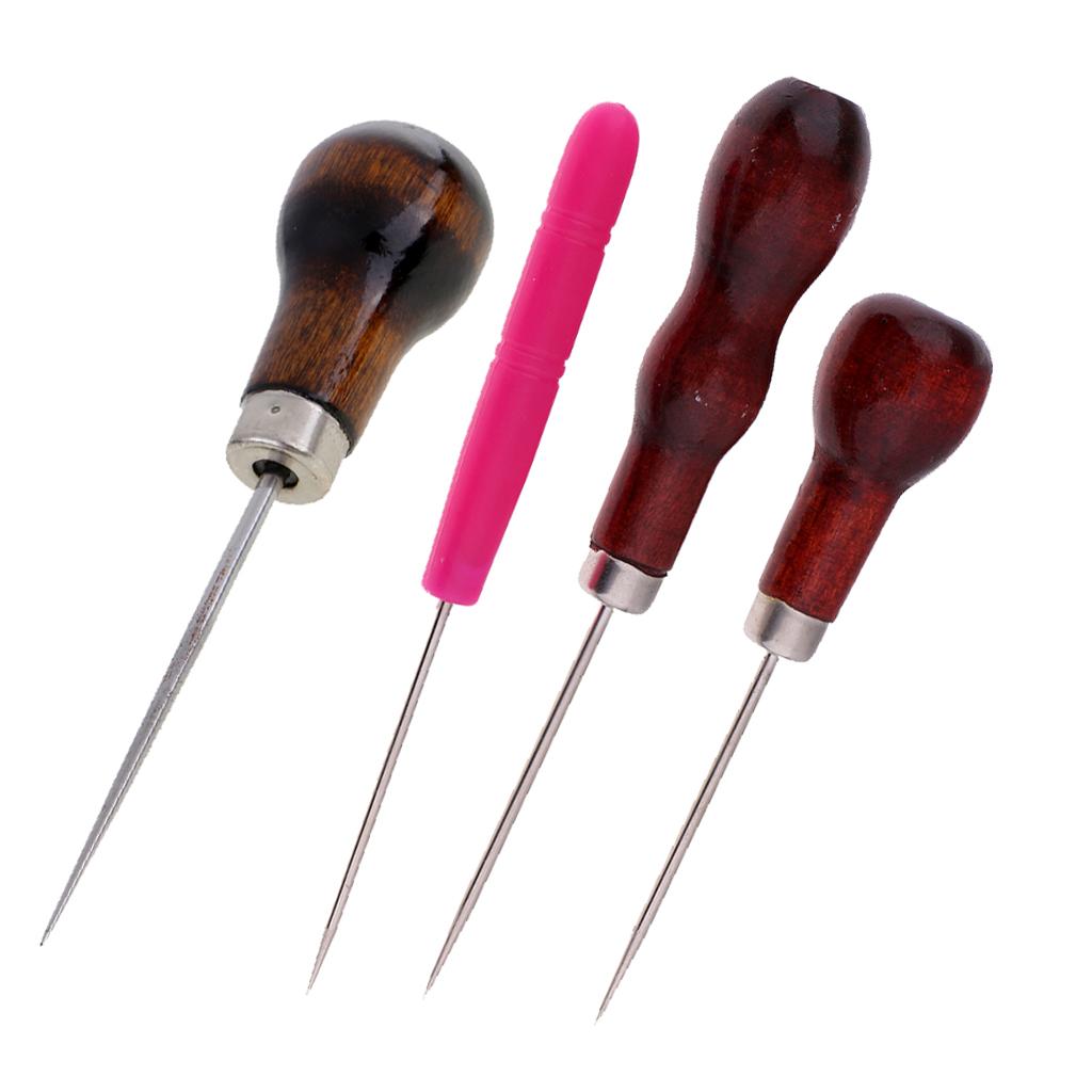4Pcs/lot Leather Craft Awl Sewing Punching Hole Pin Stitching Tool