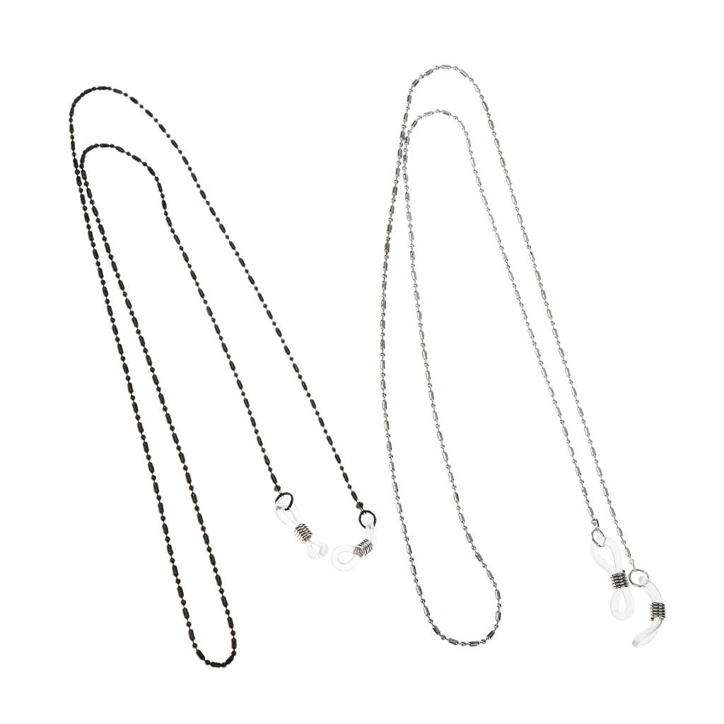 2 Pieces Sunglasses Strap Necklace Metal Eyeglass Glasses Cord Holder Chain