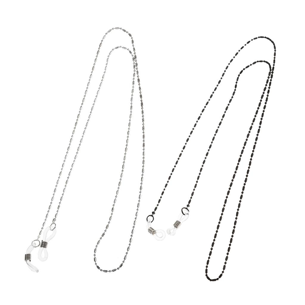 2 Pieces Sunglasses Strap Necklace Metal Eyeglass Glasses Cord Holder Chain