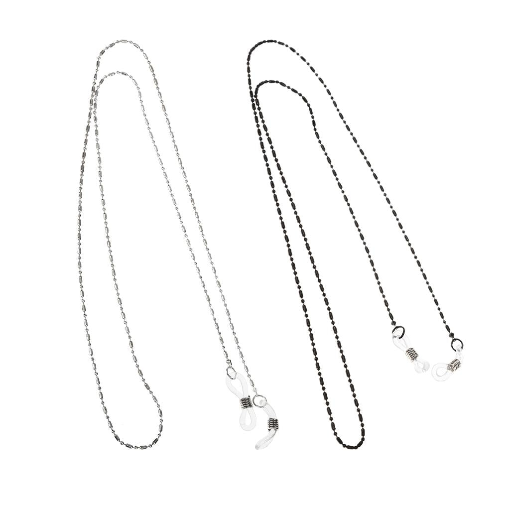 2 Pieces Sunglasses Strap Necklace Metal Eyeglass Glasses Cord Holder Chain