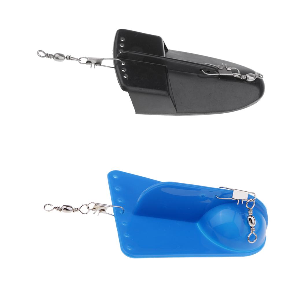 2pcs ABS Plastic Adjustable Weight Fishing Trolling Diving Board Black/Blue