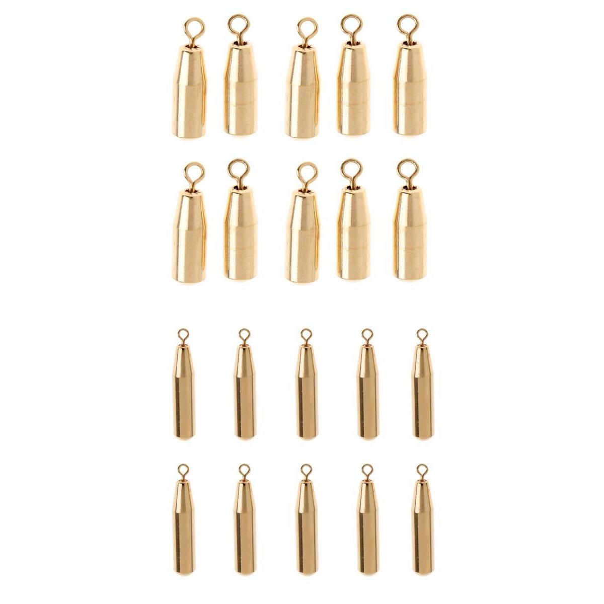 20pcs Fishing Brass Sinker Drop Shot Slider Weights Finesse Sinker Tackle