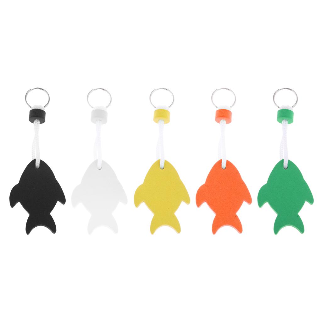 5 Pieces Fish Shaped Floating Keyring for Boating Yachting Sailing Swim Surf