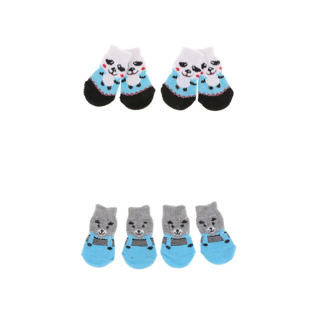 8x Pet Dog Socks Dog Floor Grip Socks Shoes Boots Non Slip Protector Socks S