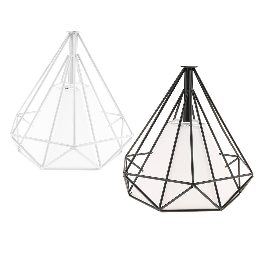 2Pcs Geometric Diamond Ceiling Pendant Light Shade Lampshades Cover Inside