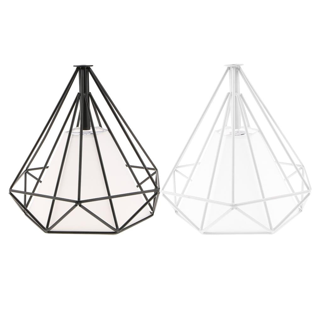 2Pcs Geometric Diamond Ceiling Pendant Light Shade Lampshades Cover Inside
