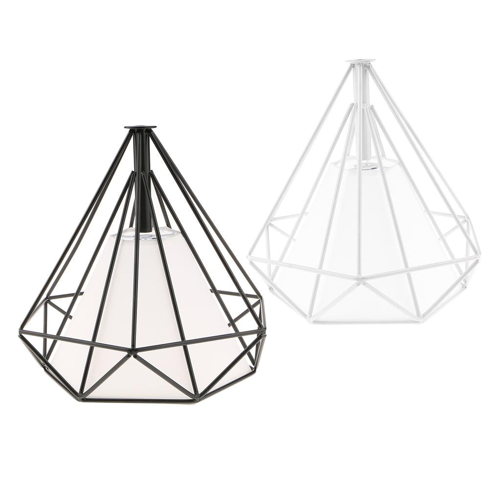 2Pcs Geometric Diamond Ceiling Pendant Light Shade Lampshades Cover Inside