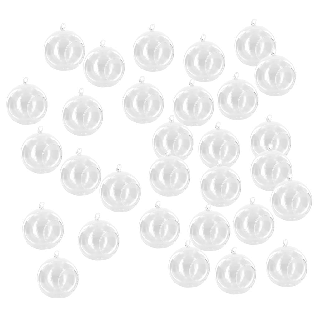 30x Dia. 4 Inch Clear Glass Hanging Vase Bottle for Plant Flower Decorations