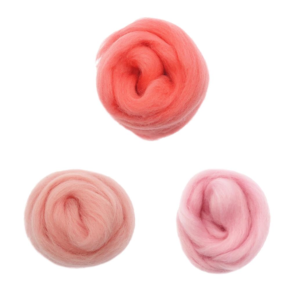 3Pcs/lot Handmade 10g Soft Wool Roving Fibre For Needle Felting Materials