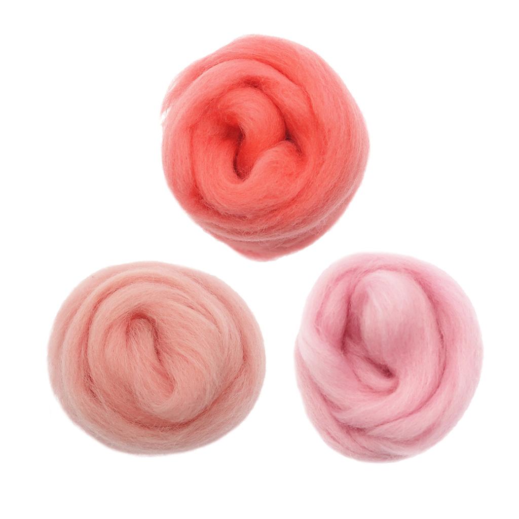 3Pcs/lot Handmade 10g Soft Wool Roving Fibre For Needle Felting Materials