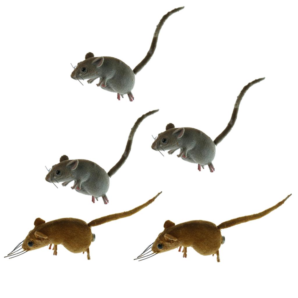 5x Realistic Mouse Animal Ornament Fridge Magnet Mice Toys Pot Hanger Decor
