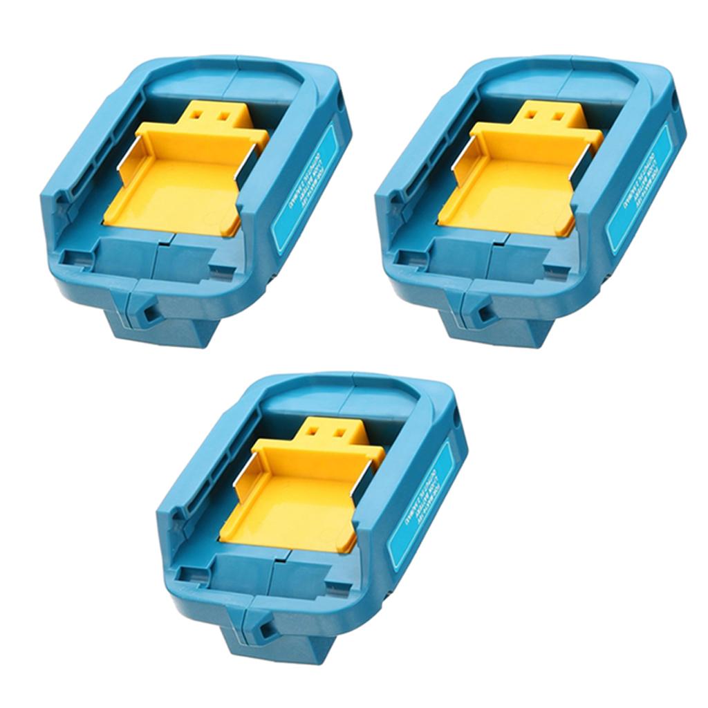 3x Battery USB Adapter for 14.4V 18V Batteries Charger Adapter Blue