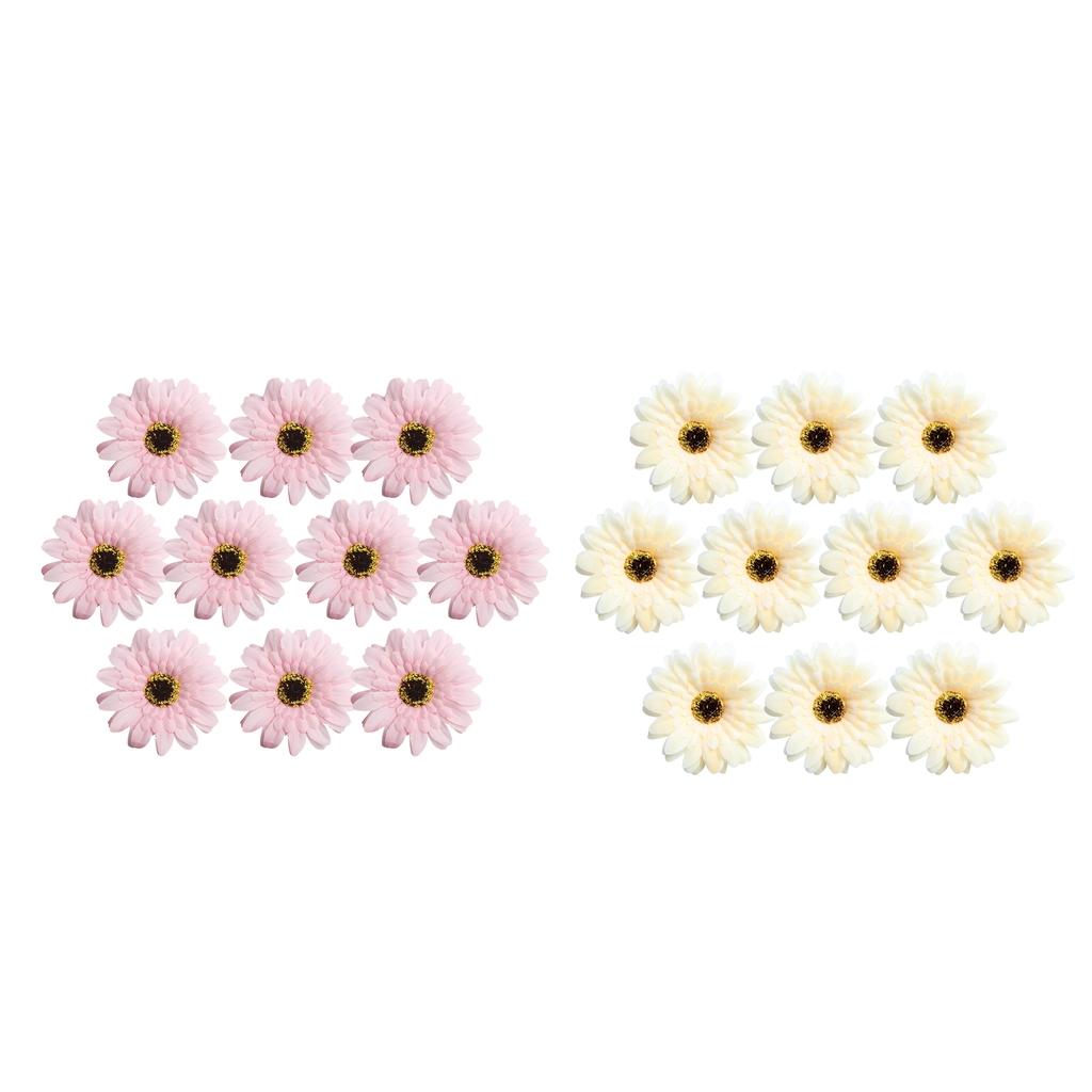 20 Pieces Artificial Gerbera Daisy Flowers Heads for DIY Wedding Decoration