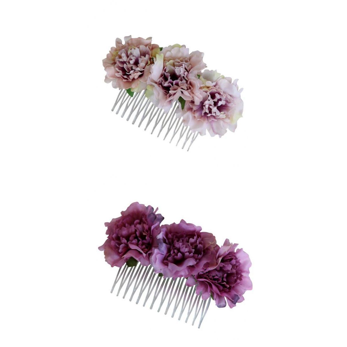 2 Pieces Carnation Flower Comb Clip Stylish Hair Pins Wedding Accessories