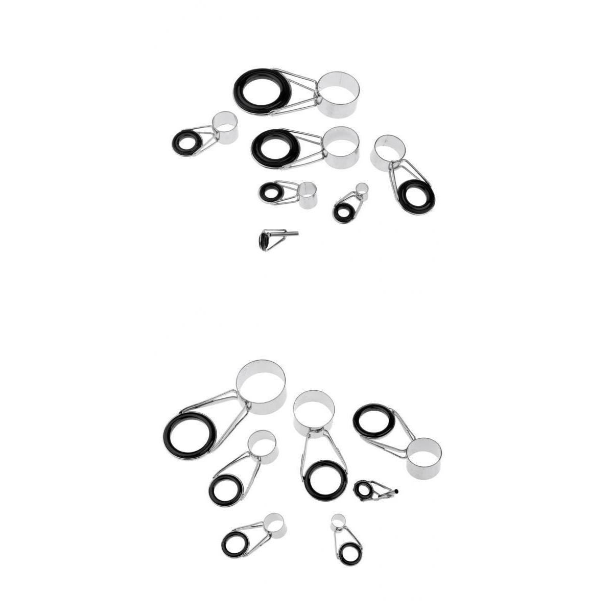 14Pcs Ceramic Ring Eyes Fishing Rod Tip Guides Free Stainless Steel Frame