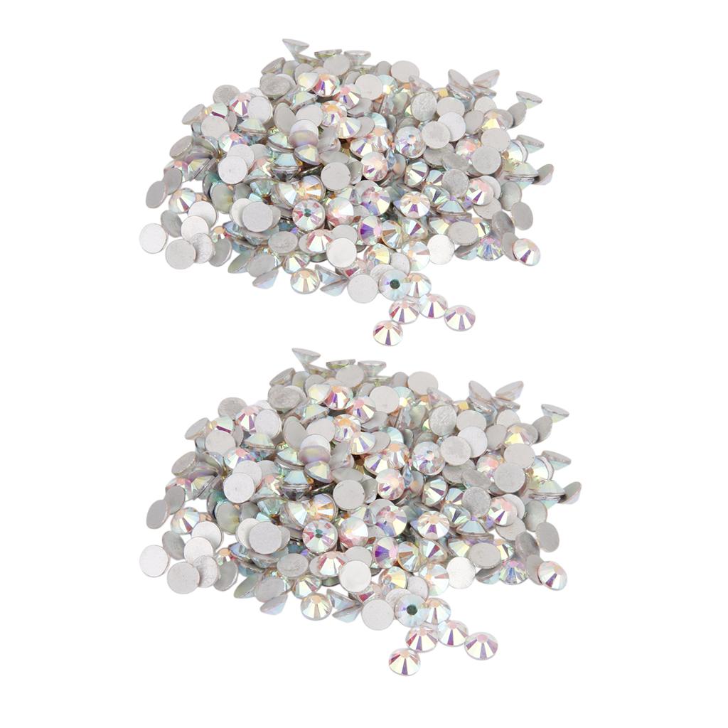 1400pcs Ss10/20 Glass Crystal Round Flat Back Rhinestones Gemstones Acrylic