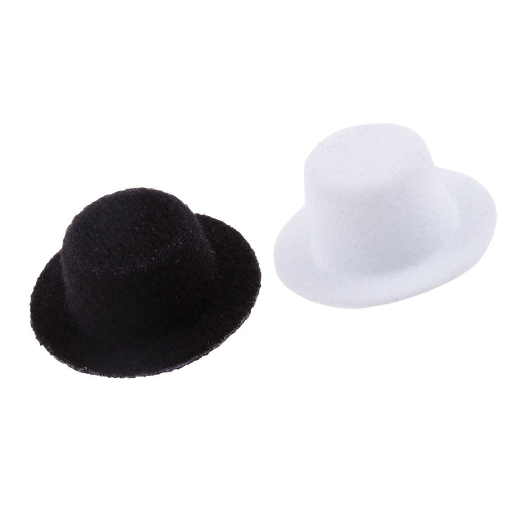 2 Pieces 1:12 Scale Dollhouse Miniature Bowler Doll Hat Kids Prented Toys