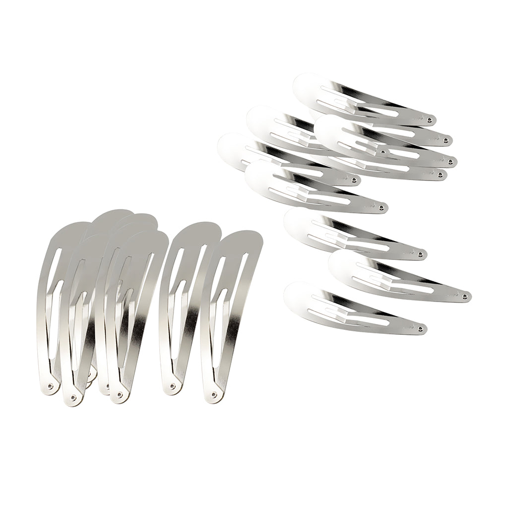 20pcs Sliver Metal Hairpins Hair Clips Snap Barrette Water Drop Design