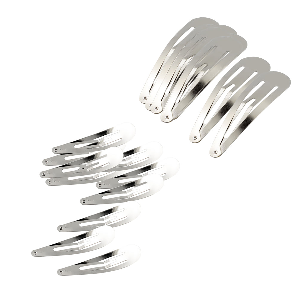20pcs Sliver Metal Hairpins Hair Clips Snap Barrette Water Drop Design