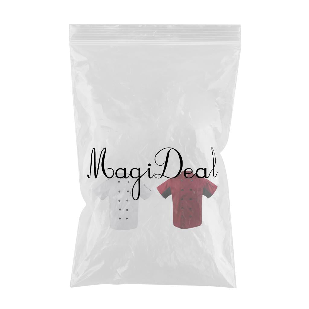 2 Pieces White Red Chef Jacket Coat Breathable Mesh Waiter Hotel Kitchen Top