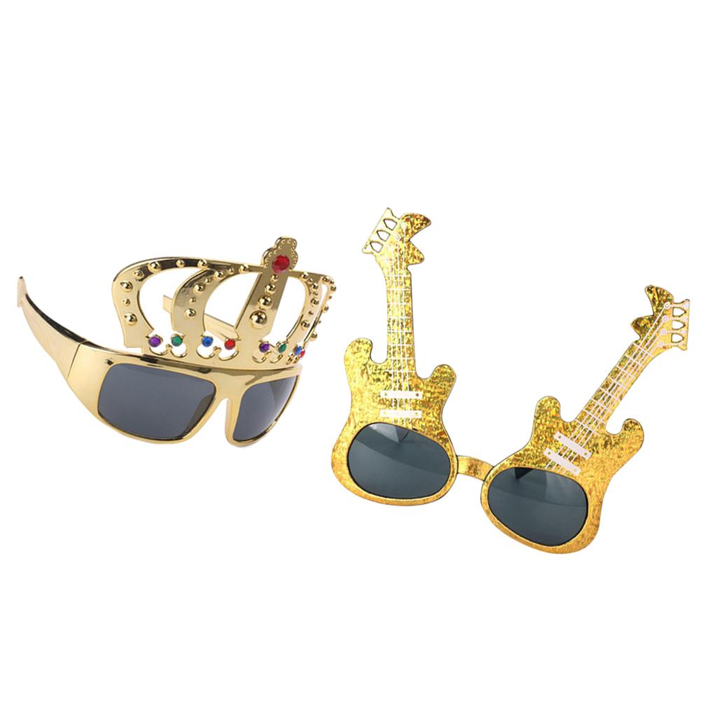 2 Pieces Funny Violin Crown Eye Glasses Cosplay Party Sunglasses Photo Props